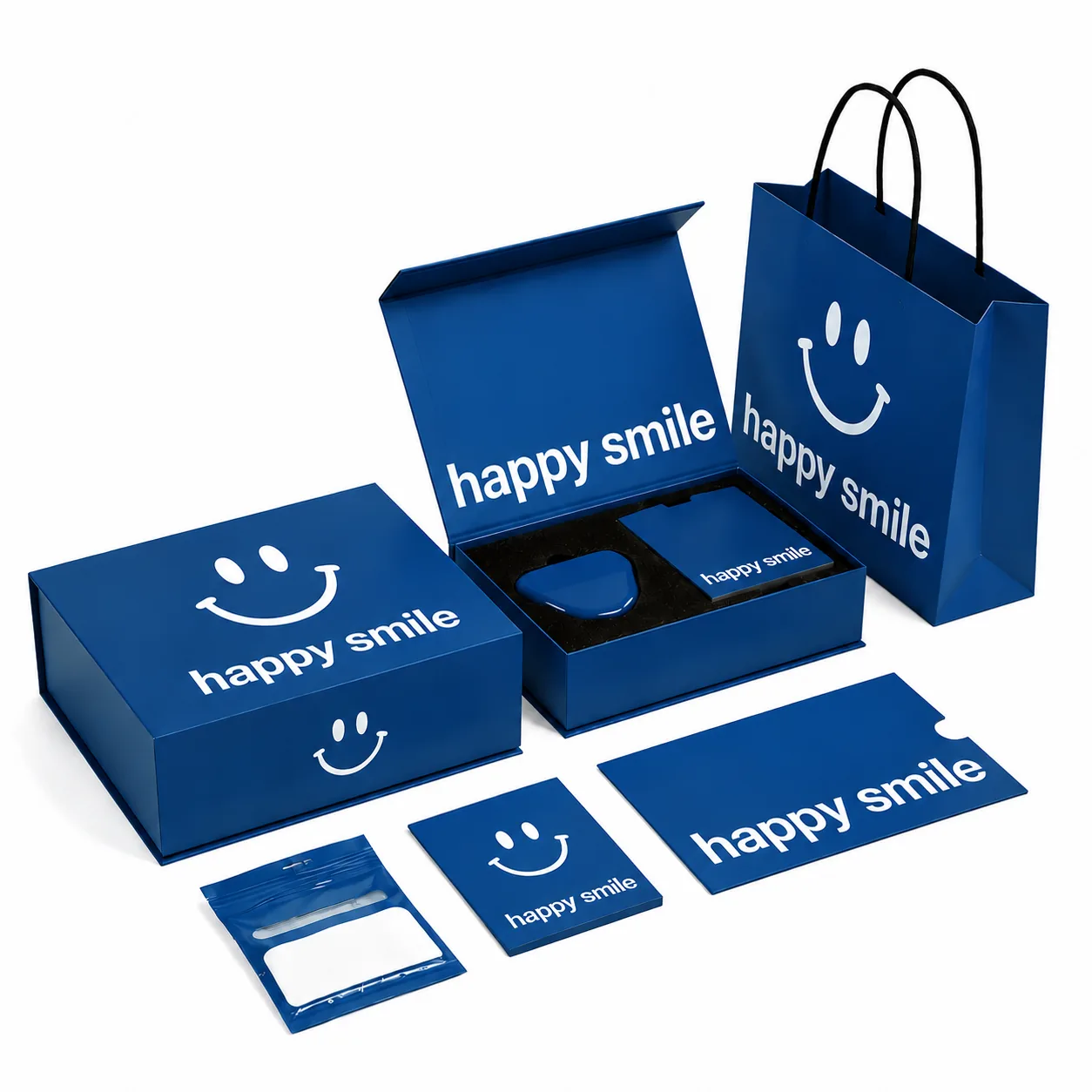 Custom branded clear aligner care kit with gift box, bag and patient accessories